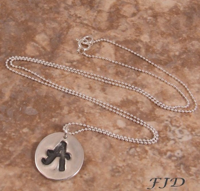 Fine Silver and Sterling Silver Initial Necklace